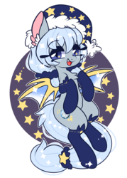 Size: 900x1259 | Tagged: safe, artist:snow angel, oc, oc only, oc:star dream, bat pony, bat pony oc, clothes, female, looking at you, mare, simple background, smiling, solo, stockings, tail wrap, thigh highs, transparent background