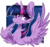 Size: 1069x1001 | Tagged: safe, artist:woonborg, twilight sparkle, alicorn, pony, g4, bust, cheek fluff, chest fluff, ear fluff, female, looking away, mare, portrait, simple background, smiling, solo, spread wings, transparent background, twilight sparkle (alicorn), wing hands, wings