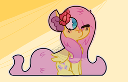 Size: 1180x764 | Tagged: safe, artist:lordpaozinhocuti2003, fluttershy, g4, cute, female, flower, flower in hair, shyabetes, solo