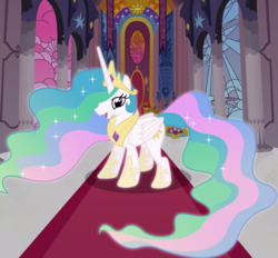 Size: 993x923 | Tagged: safe, edit, princess celestia, alicorn, pony, g4, crown, cute, female, hoof shoes, jewelry, mare, peytral, regalia, short, smallestia, window