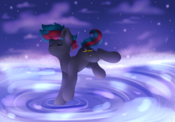 Size: 4000x2800 | Tagged: safe, artist:spirit-dude, oc, oc only, earth pony, pony, balancing, concentrating, eyes closed, high res, male, solo, stallion, stars
