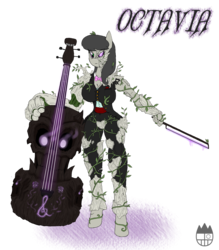 Size: 1400x1600 | Tagged: safe, artist:sanyo2100, octavia melody, original species, timber pony, timber wolf, anthro, g4, bow (instrument), brutal equestria, brutal legend, cello, cello bow, musical instrument, simple background, species swap, transparent background