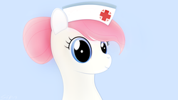 Size: 3840x2160 | Tagged: safe, artist:startledflowerpony, nurse redheart, pony, g4, bust, female, high res, portrait, solo