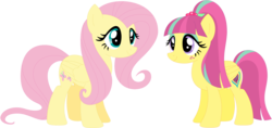 Size: 1024x484 | Tagged: safe, artist:ra1nb0wk1tty, fluttershy, sour sweet, pegasus, pony, g4, equestria girls ponified, female, mare, ponified, simple background, transparent background