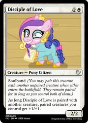 Size: 375x523 | Tagged: safe, edit, princess cadance, scribble pad, g4, once upon a zeppelin, cadance mask, ccg, magic the gathering, mask, trading card, trading card edit