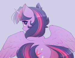 Size: 2033x1584 | Tagged: safe, artist:evehly, twilight sparkle, alicorn, pony, g4, butt, cute, female, looking at you, looking back, looking over shoulder, mare, plot, rear view, solo, spread wings, twiabetes, twibutt, twilight sparkle (alicorn), wings