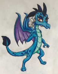 Size: 2432x3122 | Tagged: safe, artist:bozzerkazooers, princess ember, dragon, g4, female, high res, solo, traditional art