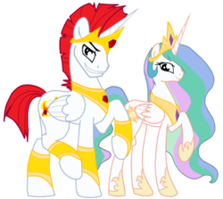 Size: 695x621 | Tagged: safe, artist:wolfsknight, editor:jdueler11, princess celestia, oc, oc:prince comet, alicorn, pony, g4, alicorn oc, canon x oc, female, male, royalty, shipping, simple background, straight, transparent background