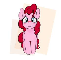 Size: 937x926 | Tagged: safe, artist:pinkiesheen, pinkie pie, earth pony, pony, g4, blushing, crying, female, smiling, solo, tears of joy