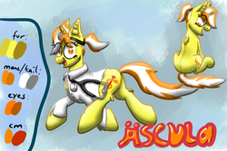 Size: 4134x2756 | Tagged: safe, artist:hilfigirl, oc, oc only, oc:aescula, pony, unicorn, color change, doctor, reference sheet, sitting, solo, stethoscope