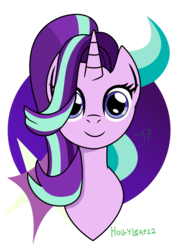 Size: 1024x1410 | Tagged: safe, artist:hollyleaf, starlight glimmer, pony, unicorn, g4, bust, female, portrait, simple background, smiling, solo, transparent background
