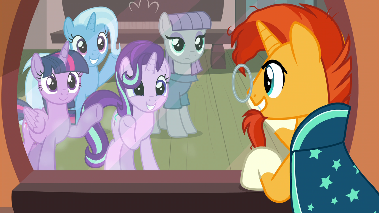 1556288 - safe, screencap, maud pie, starlight glimmer, sunburst, trixie,  twilight sparkle, alicorn, uncommon bond, glimmer group, twilight sparkle  (alicorn) - Derpibooru