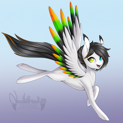 Size: 3850x3850 | Tagged: safe, artist:noodlefreak88, oc, oc only, oc:candy, pegasus, pony, heterochromia, high res, patreon, patreon reward, solo