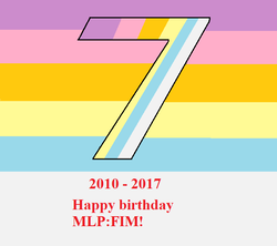 Size: 698x621 | Tagged: safe, artist:rdibp, derpibooru exclusive, colors, date, happy birthday mlp:fim, mlp fim's seventh anniversary, no pony