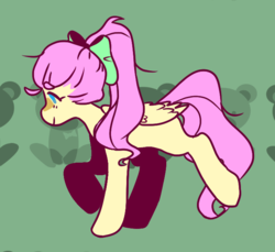 Size: 676x620 | Tagged: safe, artist:milky-rabbit, fluttershy, pegasus, pony, g4, bow, female, hair bow, mare, smiling, solo