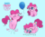 Size: 1082x892 | Tagged: safe, artist:dusty-munji, pinkie pie, ant, g4, balloon, blue background, cute, diapinkes, face down ass up, female, looking at you, open mouth, ponk, pronking, simple background, solo, weapons-grade cute, wingding eyes