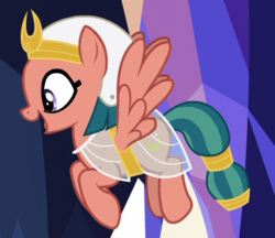 Size: 399x345 | Tagged: safe, screencap, somnambula, pegasus, pony, g4, shadow play, cropped, cute, female, flying, mare, open mouth, profile, side view, smiling, solo, somnambetes