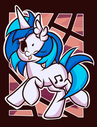 Size: 2312x3036 | Tagged: safe, artist:hedgehog-plant, dj pon-3, vinyl scratch, pony, unicorn, g4, abstract background, female, high res, mare, one eye closed, solo