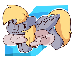Size: 2252x1870 | Tagged: safe, artist:hedgehog-plant, derpy hooves, pegasus, pony, g4, :3, abstract background, cloud, eyes closed, female, mare, sleeping, solo