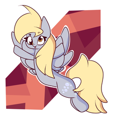 Size: 1800x1983 | Tagged: safe, artist:hedgehog-plant, derpy hooves, pegasus, pony, g4, abstract background, female, flying, mare, solo, tongue out