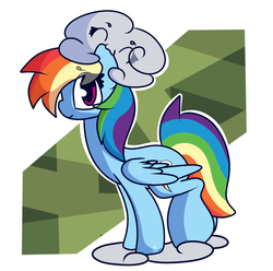 Size: 1024x1016 | Tagged: safe, artist:hedgehog-plant, rainbow dash, pegasus, pony, g4, abstract background, cloud, ear bite, eyes closed, female, mare