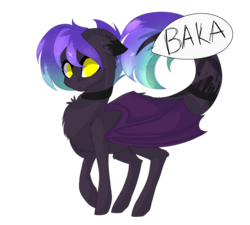 Size: 5000x4500 | Tagged: safe, artist:crazllana, oc, oc only, bat pony, absurd resolution, augmented tail, baka, female, mare, simple background, solo, transparent background