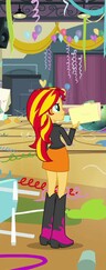 Size: 96x243 | Tagged: safe, screencap, sunset shimmer, equestria girls, g4, my little pony equestria girls, boots, clothes, cropped, female, jacket, shoes, skirt, solo