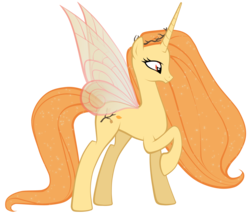 Size: 3559x3069 | Tagged: safe, artist:petraea, oc, oc only, oc:queen autumn, fairy pony, original species, ethereal mane, female, high res, mare, raised hoof, simple background, solo, starry mane, transparent background, vector