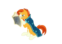 Size: 1240x877 | Tagged: safe, artist:alixnight, sunburst, pony, unicorn, g4, male, simple background, solo, star swirl the bearded's book, vector, white background