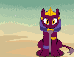 Size: 914x701 | Tagged: safe, artist:iknowpony, the sphinx, sphinx, g4, animated, cursor, cute, female, flash game, floppy ears, game, gif, petting, simulator, sitting, smiling, solo, sphinxdorable, spread wings, tail wag, video game, wings