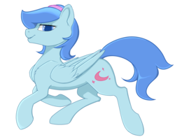Size: 2550x1999 | Tagged: safe, artist:cold blight, oc, oc only, oc:nebula bolt, pegasus, pony, cute, female, hairband, nudity, smiling, solo, trotting