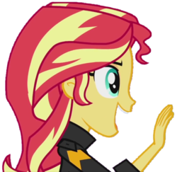Size: 682x664 | Tagged: safe, artist:fella, sunset shimmer, equestria girls, g4, my past is not today, clothes, female, hand, jacket, leather jacket, simple background, solo, transparent background