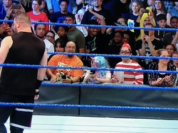 Size: 4032x3024 | Tagged: safe, princess celestia, human, g4, clothes, cosplay, costume, irl, irl human, kevin owens, photo, smackdown live, waldo, wwe