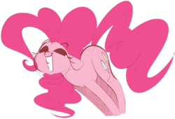Size: 720x491 | Tagged: safe, artist:hattsy, pinkie pie, earth pony, pony, g4, colored sketch, cute, diapinkes, female, grin, mare, simple background, smiling, solo, white background