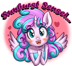 Size: 2144x1980 | Tagged: safe, artist:anibaruthecat, princess flurry heart, alicorn, anthro, g4, blushing, clothes, cute, female, filly, flurrybetes, heart eyes, older, older flurry heart, solo, wingding eyes