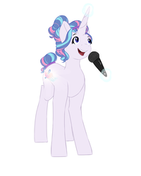 Size: 2000x2500 | Tagged: safe, artist:mah521, oc, oc only, oc:melodic song, pony, unicorn, female, high res, magic, mare, microphone, simple background, solo, white background