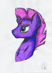Size: 794x1122 | Tagged: safe, artist:inkcolorolesya2003, tempest shadow, pony, g4, my little pony: the movie, female, solo, traditional art