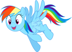 Size: 1280x929 | Tagged: safe, artist:kojibiose, rainbow dash, pegasus, pony, g4, testing testing 1-2-3, :d, female, mare, simple background, solo, transparent background, watermark