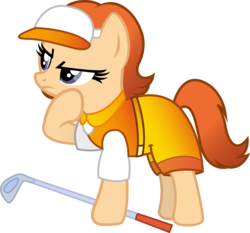 Size: 2433x2265 | Tagged: safe, artist:andrevus, earth pony, pony, azalea (mario golf), clothes, golf, golf club, golfer, high res, mario golf, ponified, simple background, solo, sports, transparent background