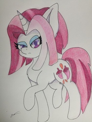 Size: 2448x3264 | Tagged: safe, artist:luxiwind, cayenne, pony, unicorn, g4, spice up your life, female, high res, mare, solo, traditional art
