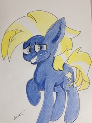 Size: 2448x3264 | Tagged: safe, artist:luxiwind, star tracker, earth pony, pony, g4, once upon a zeppelin, high res, male, solo, stallion, traditional art