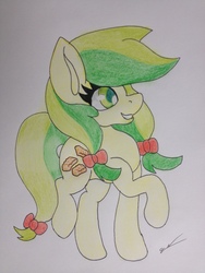 Size: 2448x3264 | Tagged: safe, artist:luxiwind, apple fritter, earth pony, pony, g4, apple family member, female, high res, mare, solo, traditional art