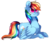 Size: 1977x1617 | Tagged: safe, artist:dazeyruch, rainbow dash, pony, g4, blushing, chest fluff, female, prone, simple background, solo, transparent background