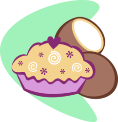 Size: 500x516 | Tagged: safe, artist:anscathmarcach, coconut cream (g3), g3, coconut, cutie mark, cutie mark only, food, no pony, pie, simple background, transparent background