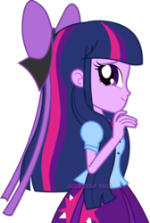 Size: 1600x2374 | Tagged: safe, artist:jucamovi1992, twilight sparkle, equestria girls, g4, accessory, beautiful, bow, clothes, cute, female, pleated skirt, ribbon, simple background, skirt, solo, transparent background, twiabetes
