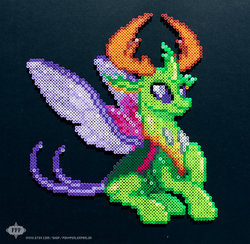 Size: 1024x1000 | Tagged: safe, artist:hexfloog, thorax, changedling, changeling, g4, to where and back again, irl, king thorax, male, perler beads, photo, solo