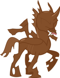 Size: 783x1020 | Tagged: safe, artist:matty4z, edit, vector edit, alien, changeling, pony, brown changeling, monster, parody, polymorph, ponified, red dwarf, simple background, transparent background, vector