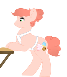 Size: 2000x2300 | Tagged: safe, artist:mah521, oc, oc only, oc:sweet cake, earth pony, pony, apron, clothes, high res, male, offspring, parent:cheese sandwich, parent:pinkie pie, parents:cheesepie, simple background, solo, stallion, white background