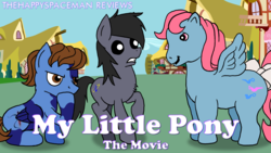 Size: 1920x1080 | Tagged: safe, artist:thehappyspaceman, wind whistler, oc, earth pony, pegasus, pony, g1, my little pony: the movie (g1), bow, cutie mark, ponified, review, tail bow, the second opinion, thumbnail, title card, youtube