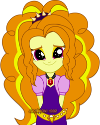Size: 1600x1987 | Tagged: safe, artist:jucamovi1992, adagio dazzle, equestria girls, g4, adoragio, clothes, cute, female, gem, hands behind back, looking at you, simple background, siren gem, smiling, solo, transparent background, when she smiles